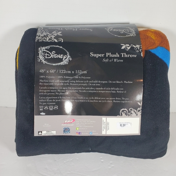 Disney Beauty and the Beast Super Plush Throw Blanket 48" x 60" NWT - Picture 2 of 2